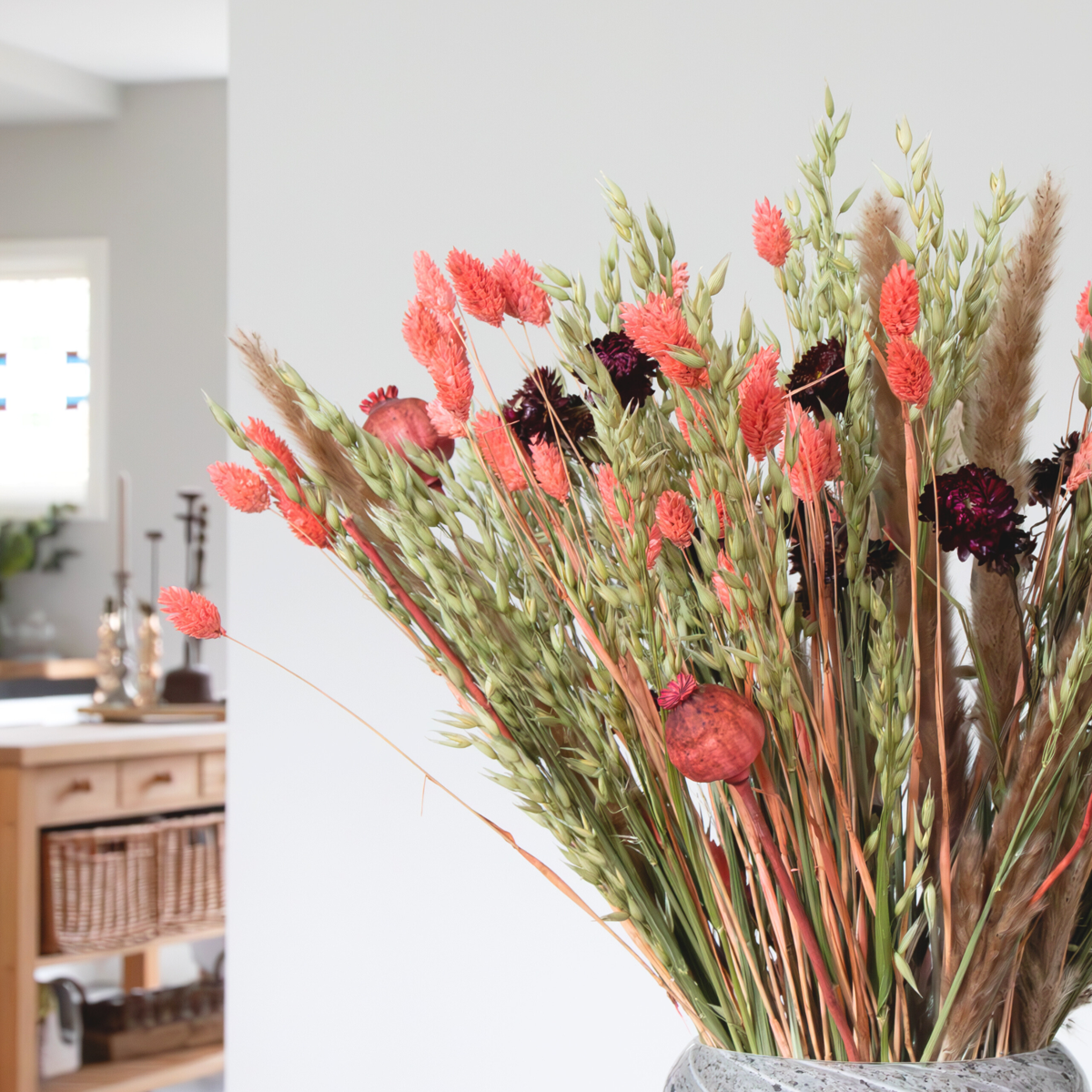 Dried Flowers Blumenstrauß 'Large Zoey' - Getrocknete Blumen - Höhe 55Cm 