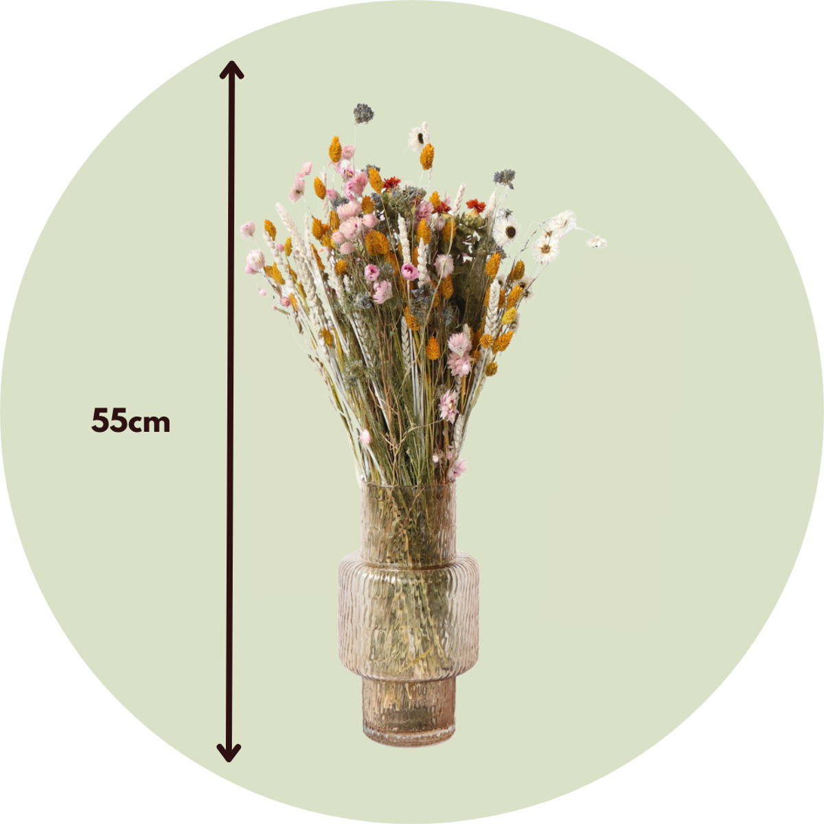 Dried Flowers Blumenstrauß 'Patrice' - Getrocknete Blumen - Höhe 55Cm 