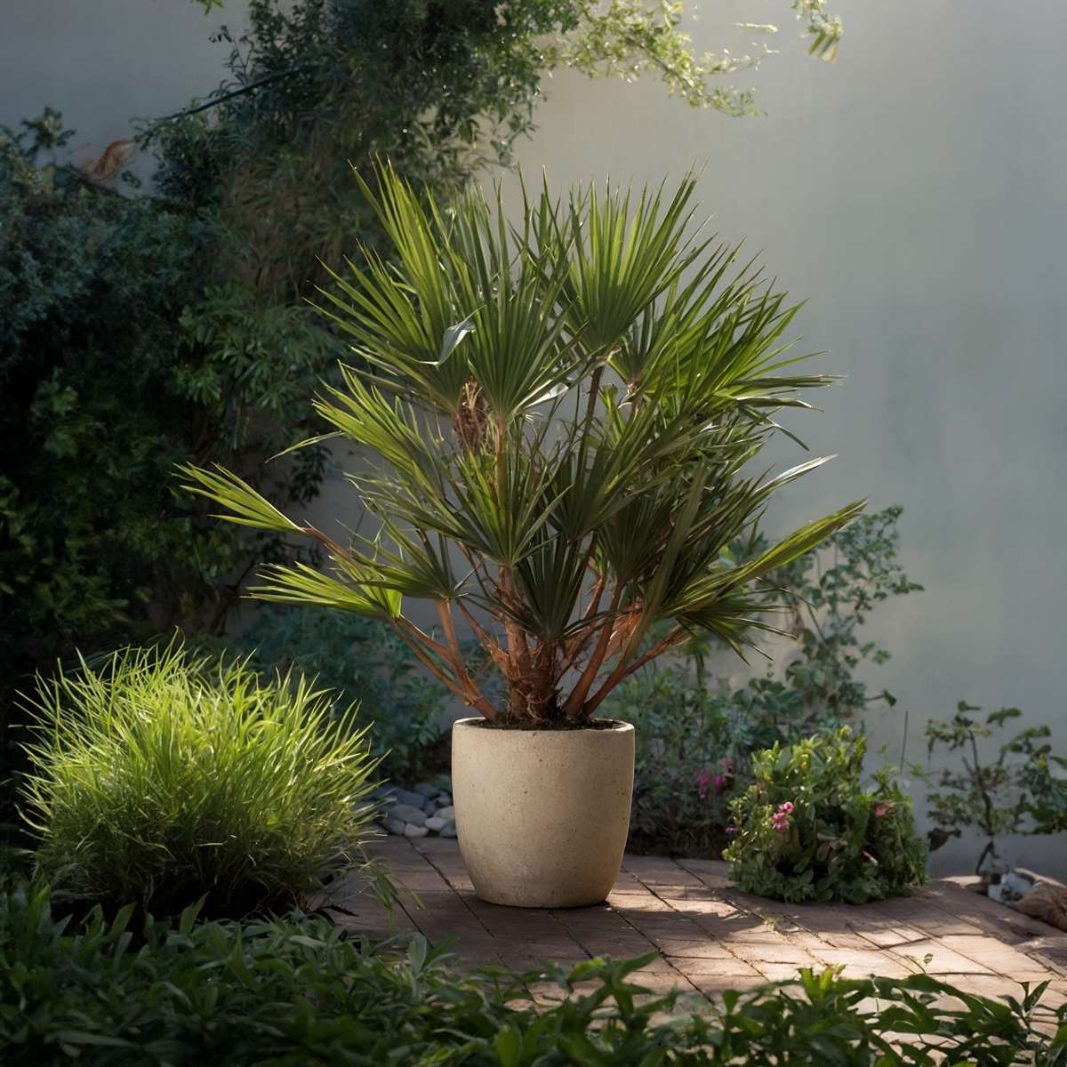 Other Garden Plants Bergpalme - 2 Stk - Chamaerops Humilis - Höhe 70-80Cm - ⌀21Cm 