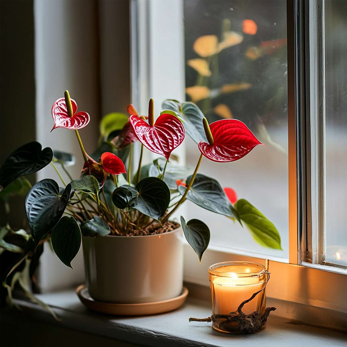 Blooming Houseplants Flamingoblume - Anthurium 'Madural Red' - Höhe 55-70Cm - Ø17Cm 
