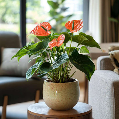 Blooming Houseplants Flamingoblume - Anthurium 'Madural Orange' - Höhe 40-55Cm - Ø14Cm 