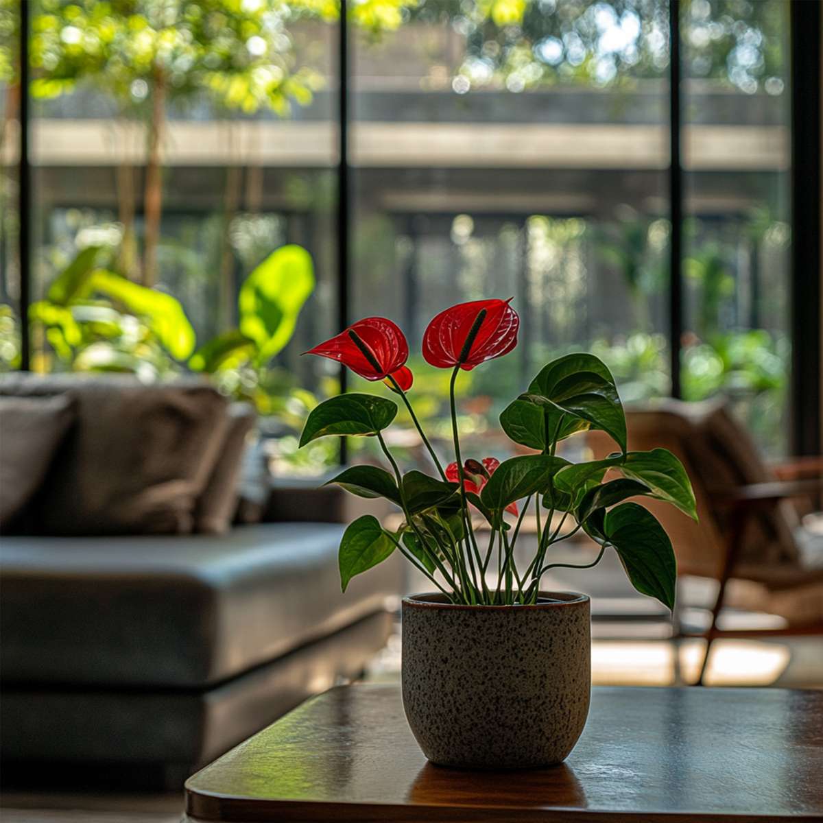 Blooming Houseplants Flamingoblume - Anthurium 'Madural Red' - Höhe 40-45Cm - Ø14Cm 