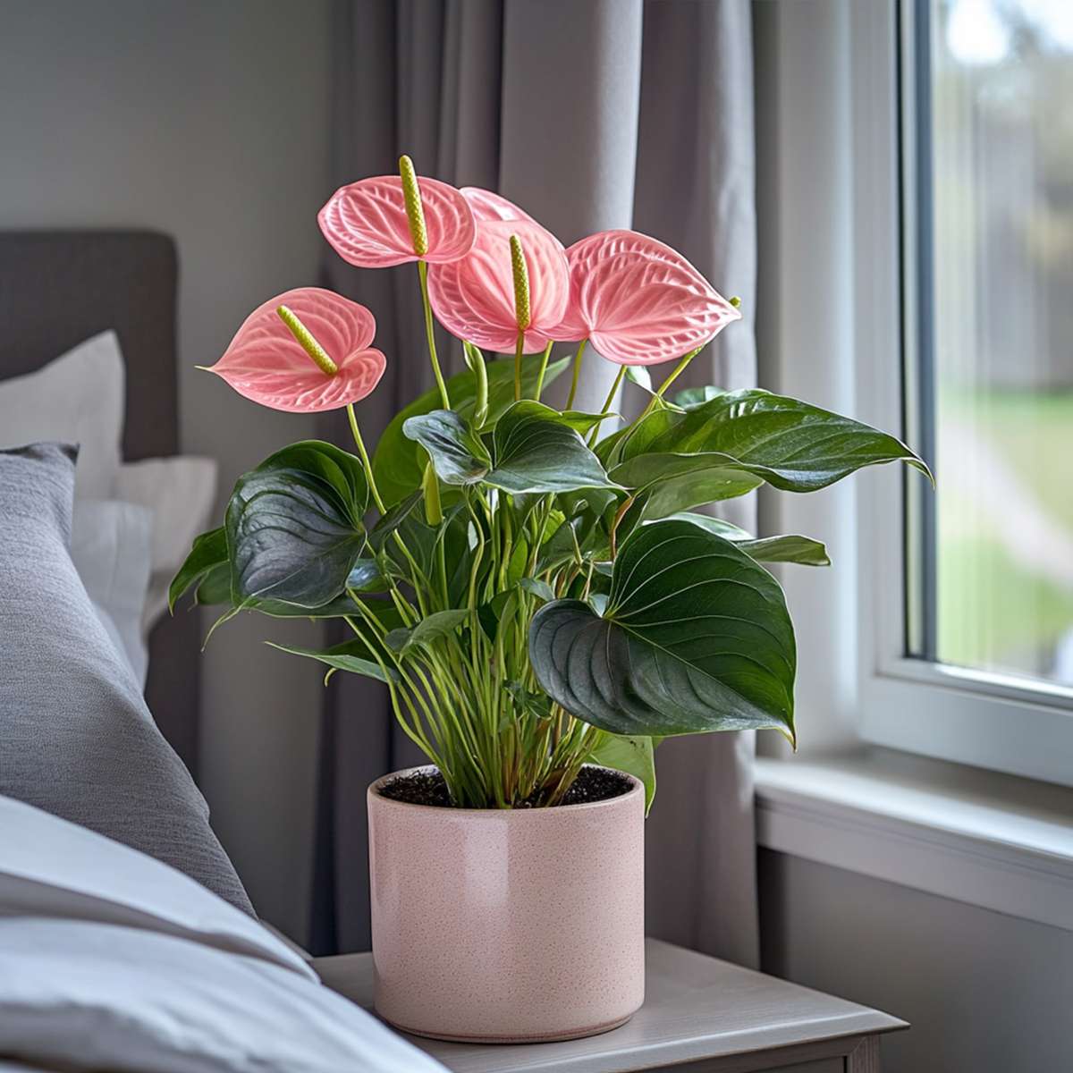 Blooming Houseplants Flamingoblume - Anthurium 'Maine Pink' - Höhe 55-70Cm - Ø17Cm 