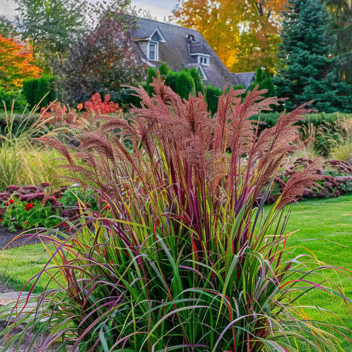 Ornamental Grasses Fingergras - 2 Stück - Panicum Virgatum 'Squaw' - Höhe 40-60Cm - ⌀23Cm 