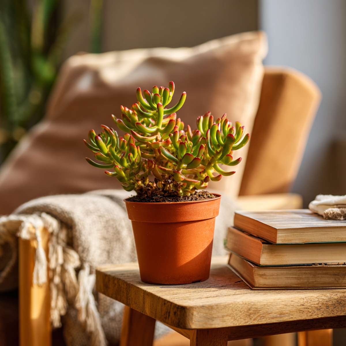 Succulents Jadepflanze - 2Er Set - Crassula Ovata 'Hobbit' - Höhe 10-20Cm - ⌀12Cm 