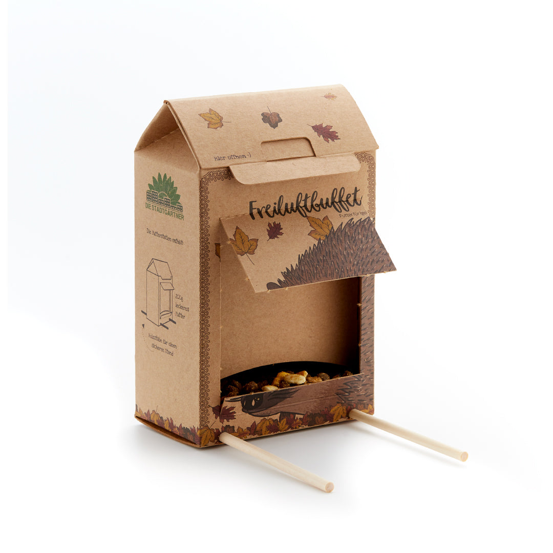 Freiluftbuffet für Igel 