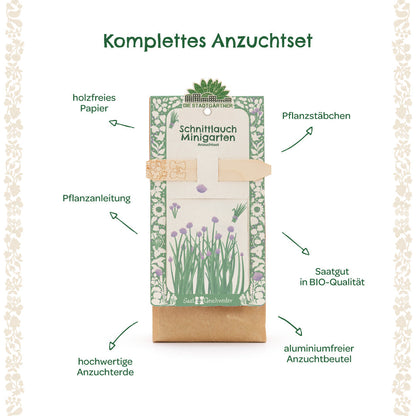 Anzuchtset – Minigarten BIO-Schnittlauch 