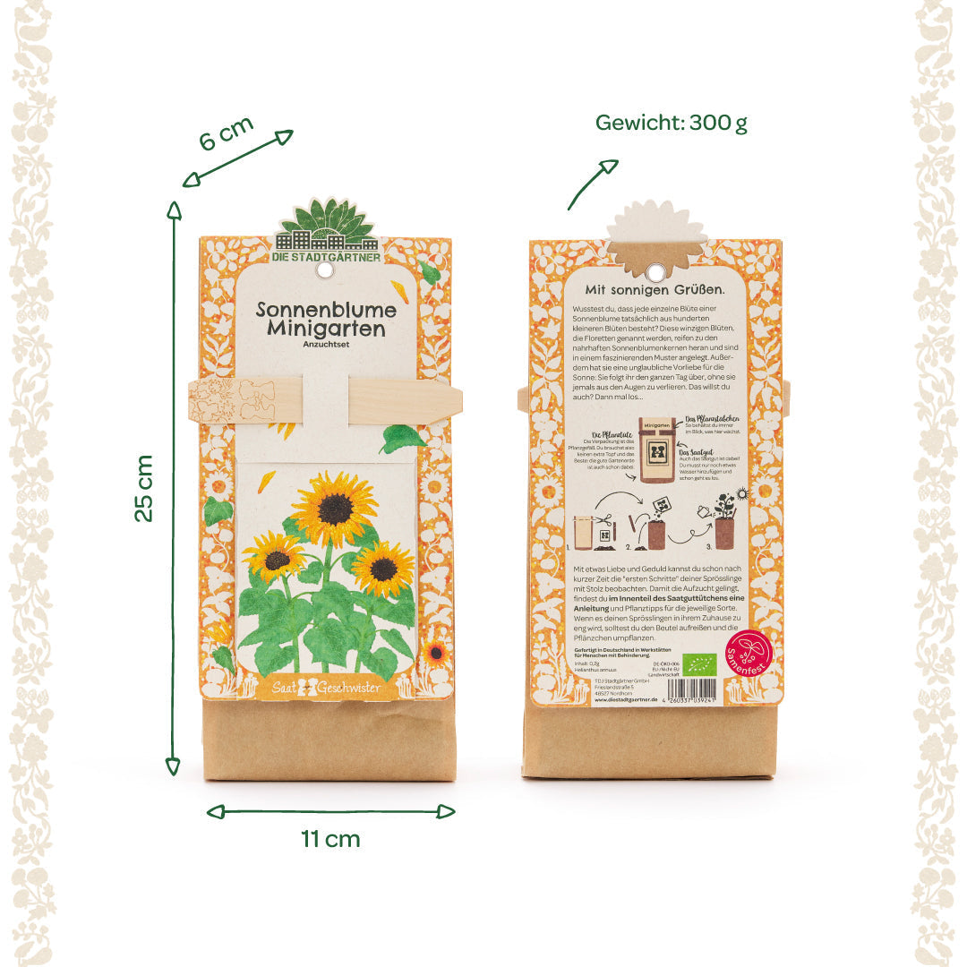 Anzuchtset – Minigarten BIO-Sonnenblume 