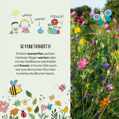 1x 5 Blumenmurmeln im Tütchen 