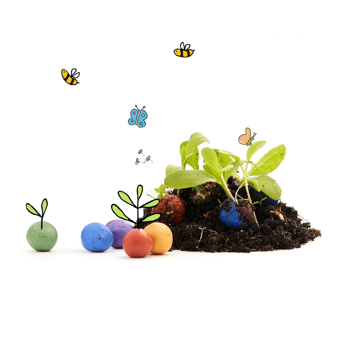 100 lose Blumenmurmeln, unverpackt 