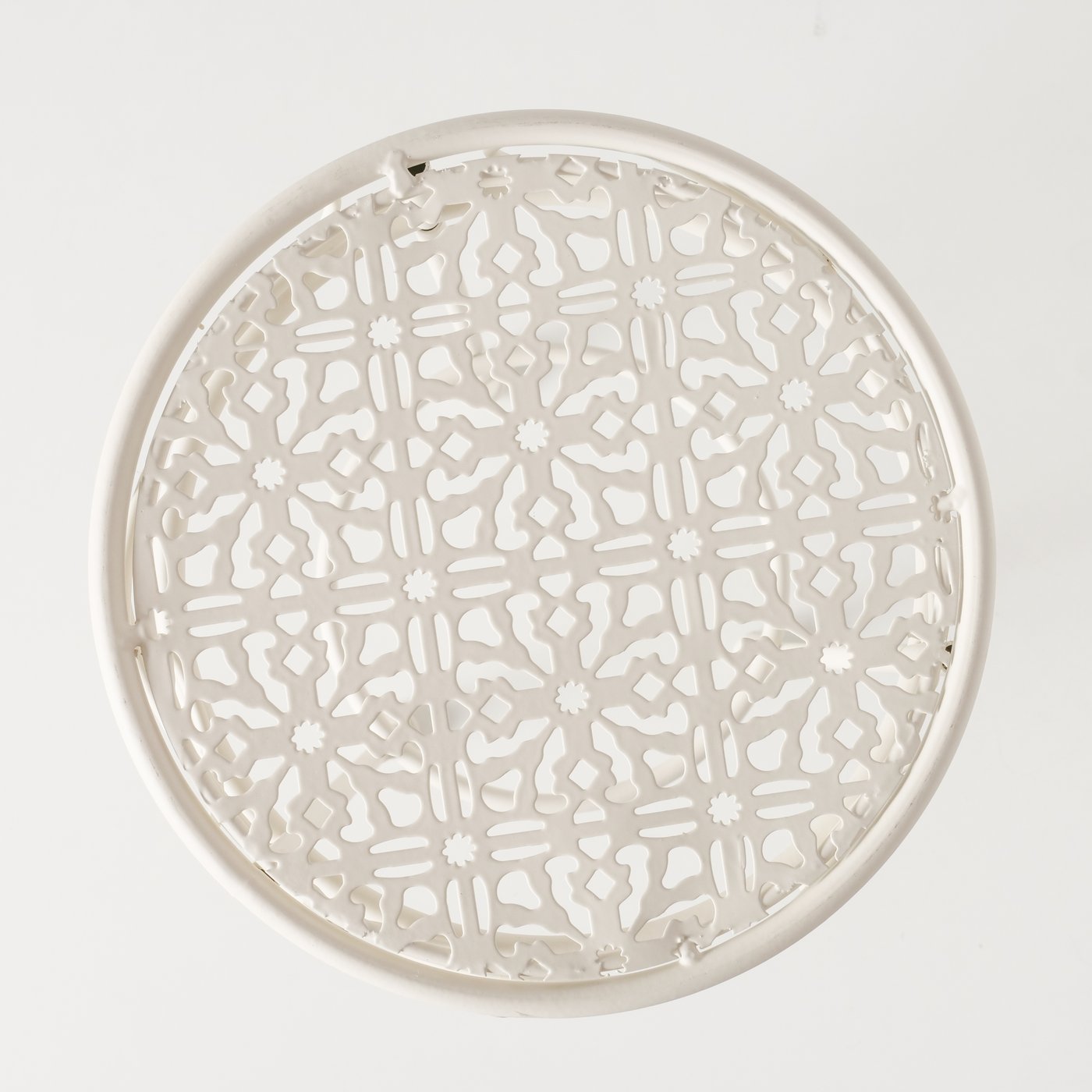 Hoher Beistelltisch weiß Metall Telefontisch Pflanzentisch Blumenständer Tisch 