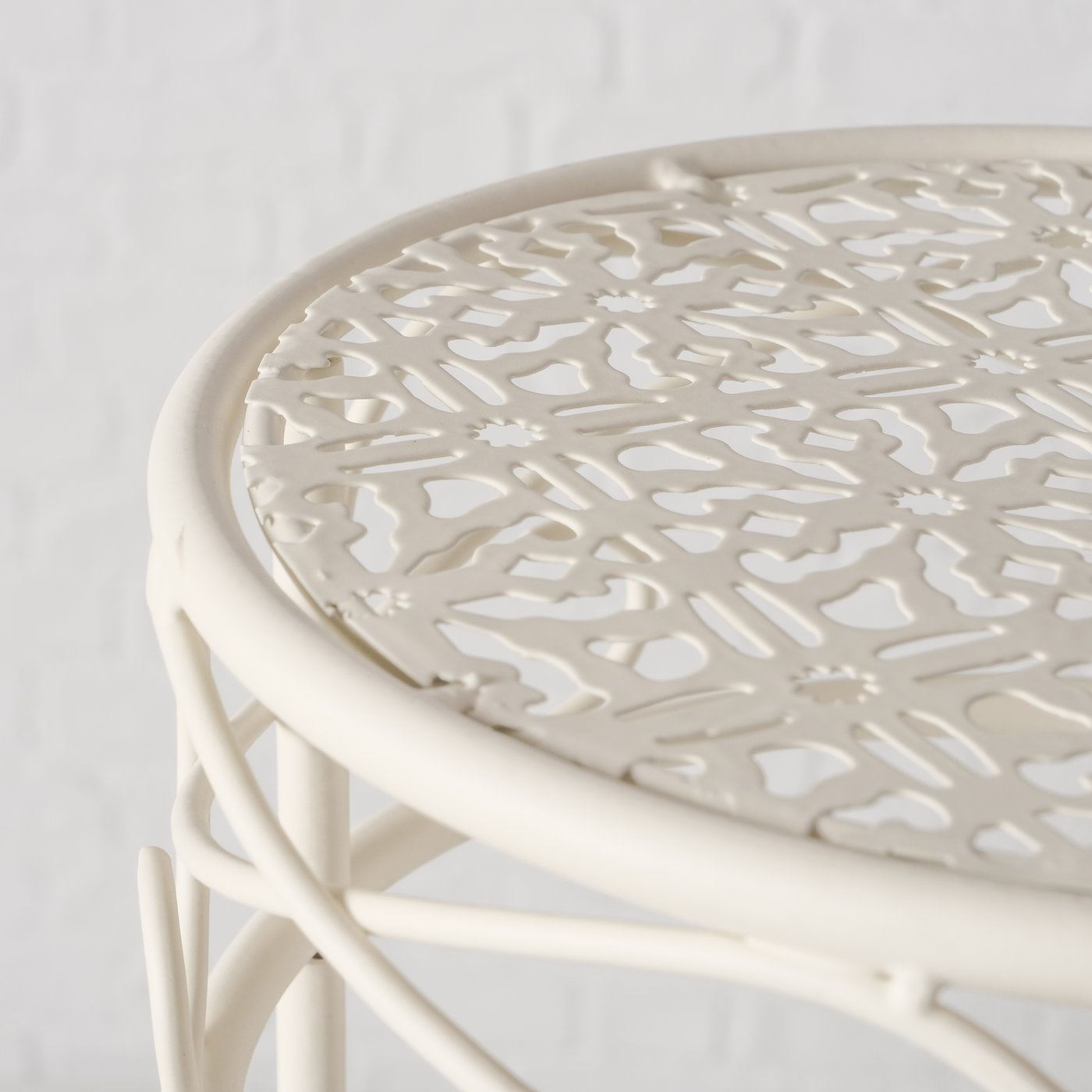 Hoher Beistelltisch weiß Metall Telefontisch Pflanzentisch Blumenständer Tisch 