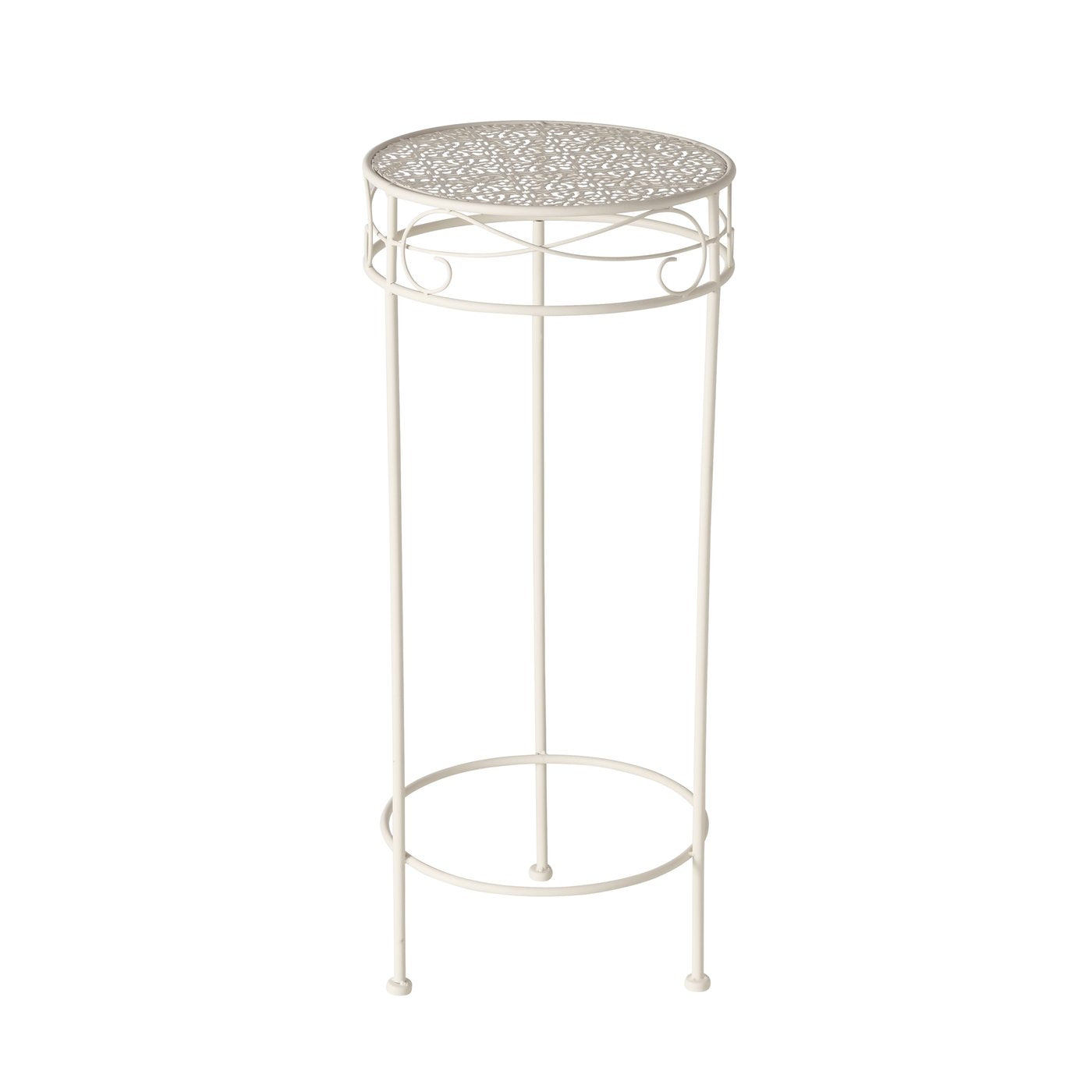 Hoher Beistelltisch weiß Metall Telefontisch Pflanzentisch Blumenständer Tisch 