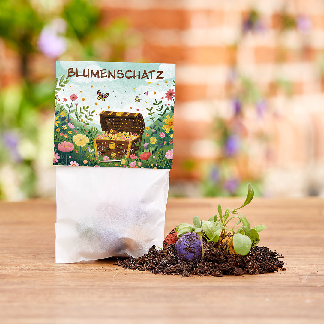 10x5 Blumenmurmeln im Tütchen – Blumenschatz 
