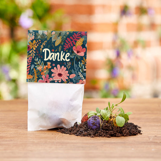10x5 Blumenmurmeln im Tütchen – Danke 