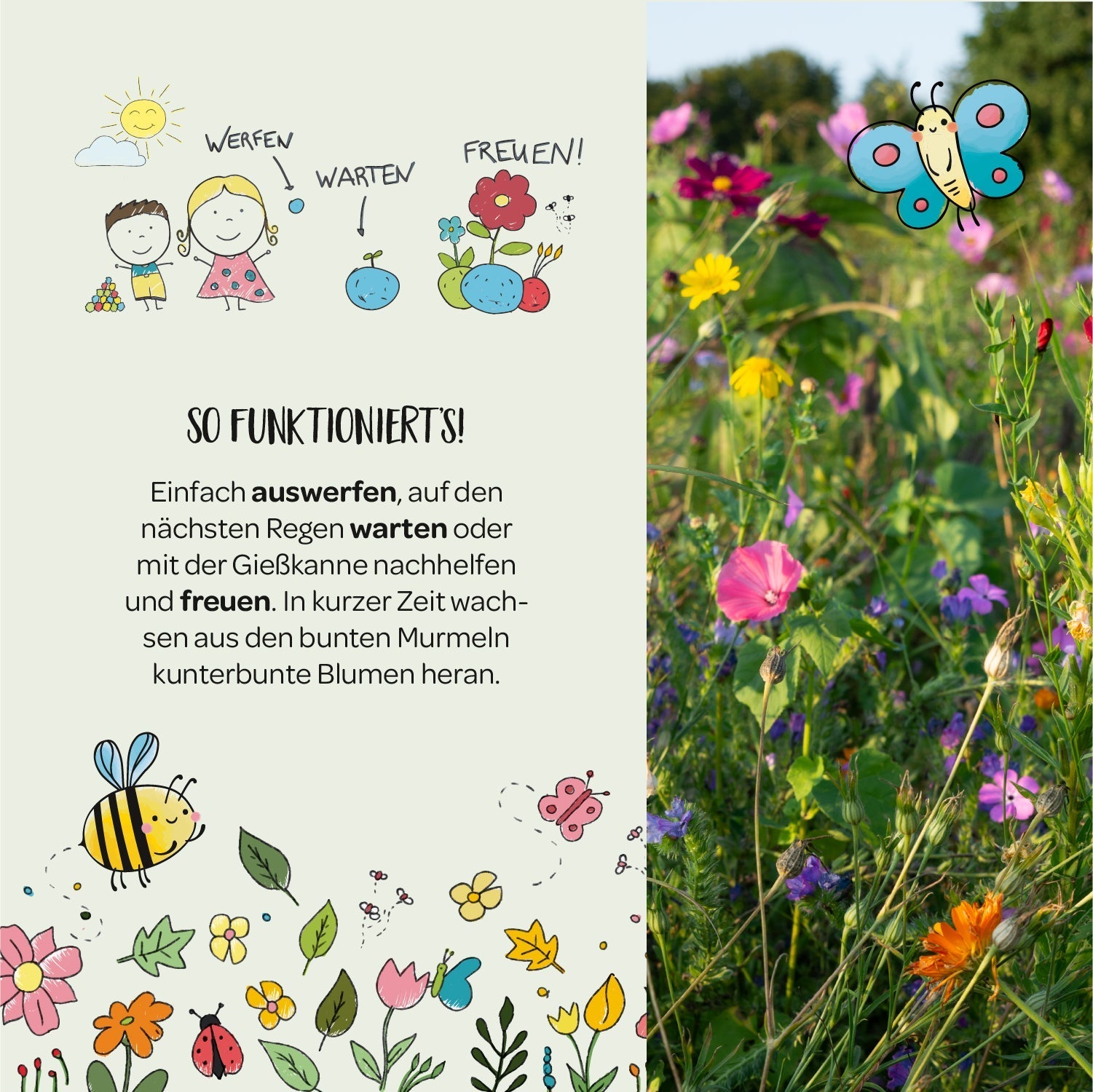 10x5 Blumenmurmeln im Tütchen – Powerblumen 