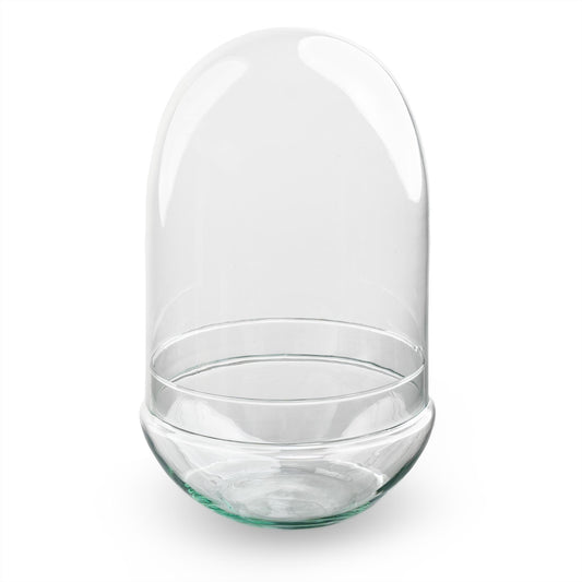 Flaschengarten Terrarium Ei XL – Rundes Kuppelterrarium aus recyceltem Glas – Ø17,5 cm, Höhe 30 cm – Nachhaltige Glasflasche für Pflanzen und Dekoration 