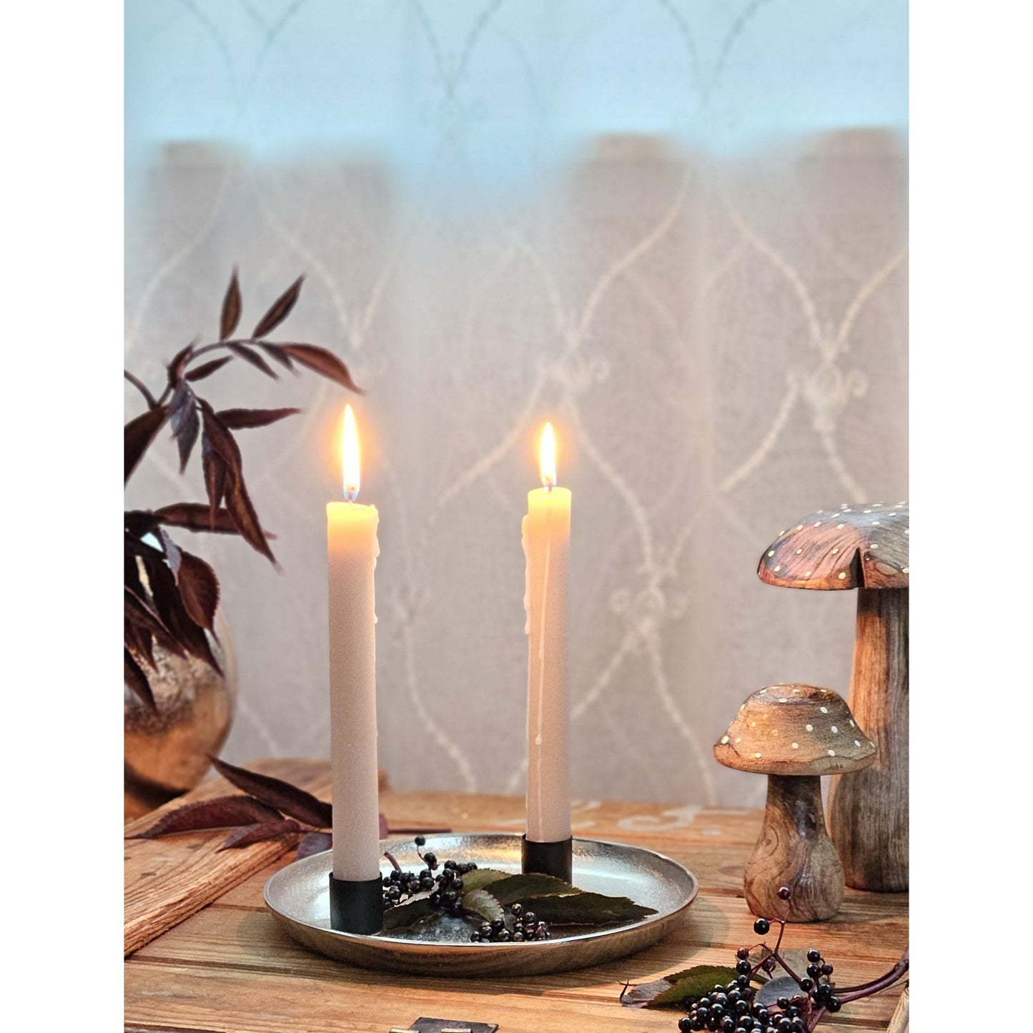 Dekoteller Silber Metall Teller Schale Dekotablett Kerzenteller Dekoschale Ø20cm 