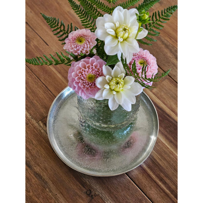 Dekoteller Silber Metall Teller Schale Dekotablett Kerzenteller Dekoschale Ø20cm 