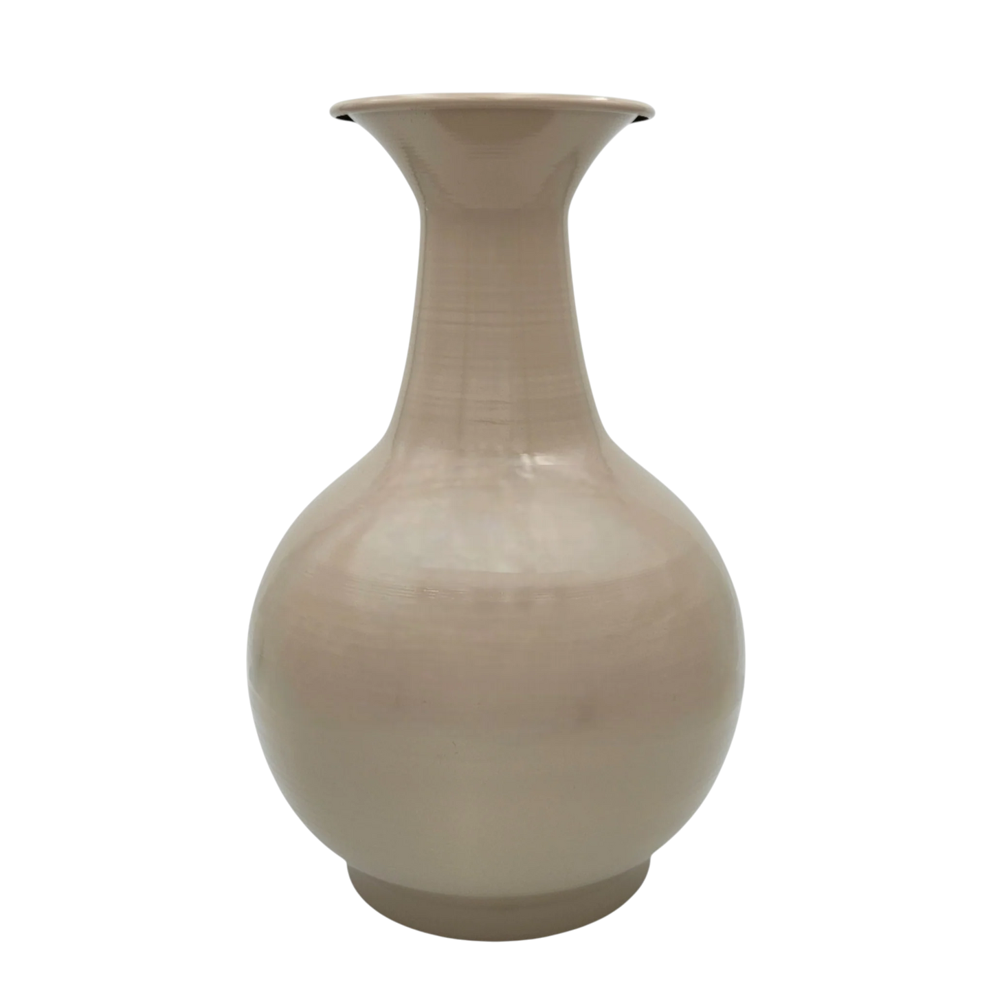 Vase Blumenvase XXL Dekovase Metallvase Beige Braun 38x25 Retro Blumengefäß 