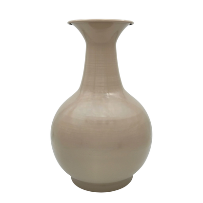 Vase Blumenvase XXL Dekovase Metallvase Beige Braun 38x25 Retro Blumengefäß 