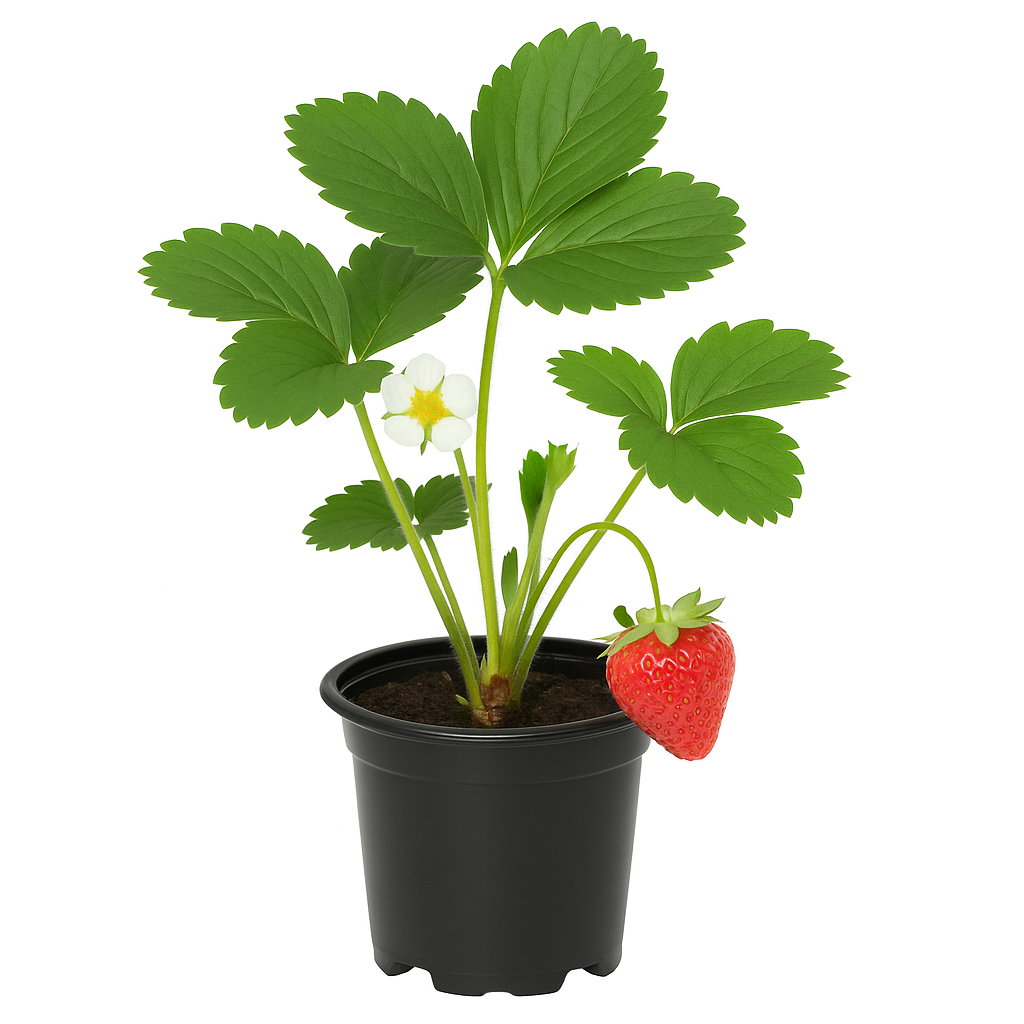 Erdbeere – Fragaria x ananassa „Coral“ – ertragreiche Gartenerdbeere mit aromatisch-süßen Früchten – für Beet, Balkon & Kübel – pflegeleicht & winterhart 
