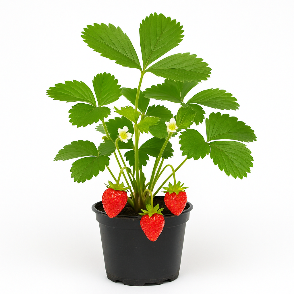 Erdbeere Fragaria x vesca 'Red Wonder' – 3 Pflanzen – immertragende, aromatische Walderdbeere mit roten Blüten – winterhart, dekorativ & ertragreich von Juni bis Frost 