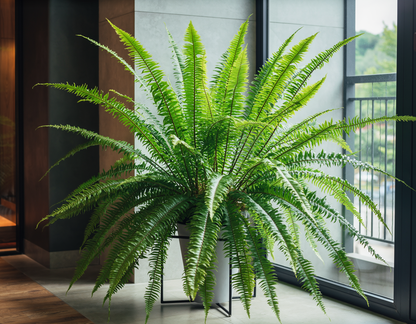 Schwertfarn Nephrolepis 'Macho' – XXL Zimmerpflanze – 100cm hoch – Ø20cm – Luftreinigend & Pflegeleicht – Für Wohnzimmer & Büro 