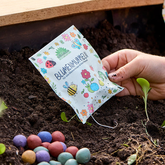 10x5 bunte Blumenmurmeln im Tütchen 