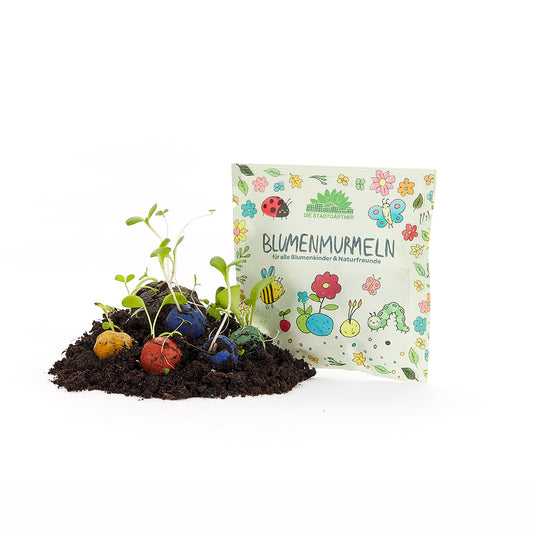 10x5 bunte Blumenmurmeln im Tütchen 