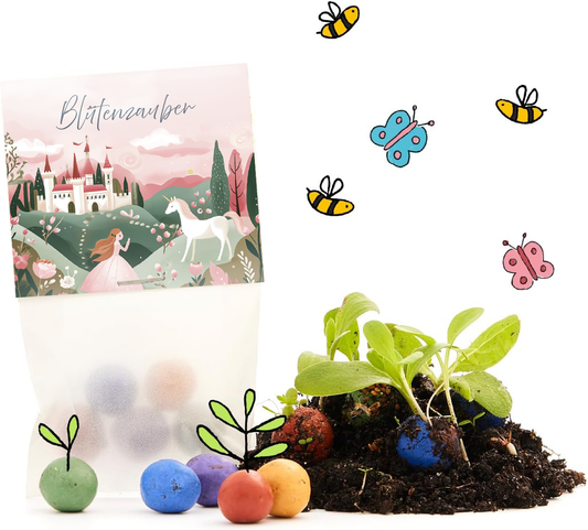 10x5 Blumenmurmeln im Tütchen – Blütenzauber 