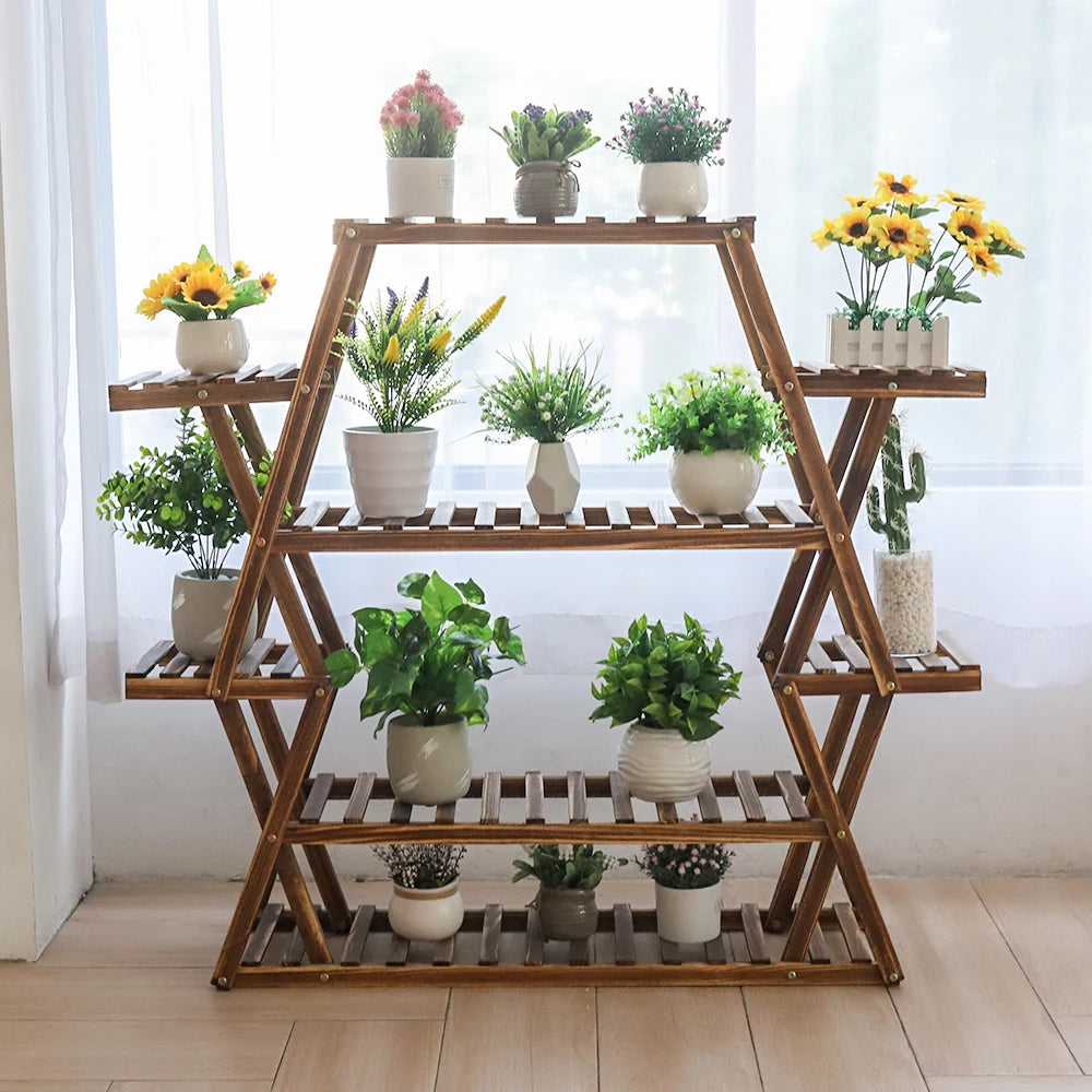 Solid Wood Plant Stand Multifunctional Flower Pot Holder 