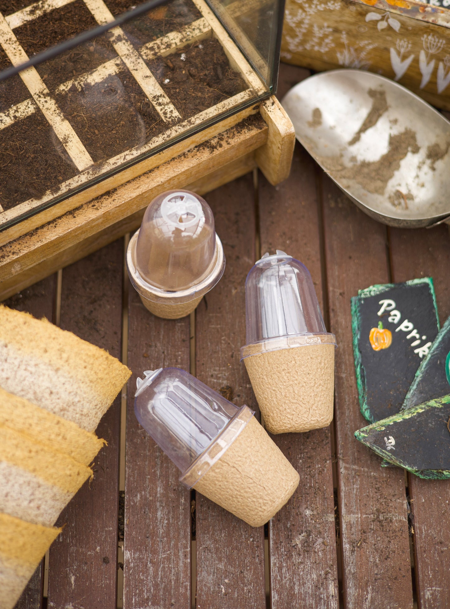 Kompostierbarer Anzuchttopf mit Belüftung & Deckel – 6cm Bio Anzuchttopf für Gemüse, Kräuter & Setzlinge – 100% abbaubar mit Drainageloch