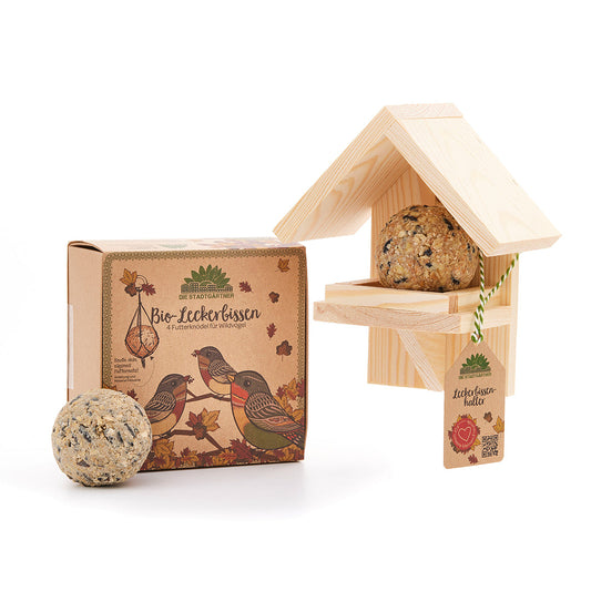 Leckerbissenhalter mit 4 BIO-Futterknödeln 