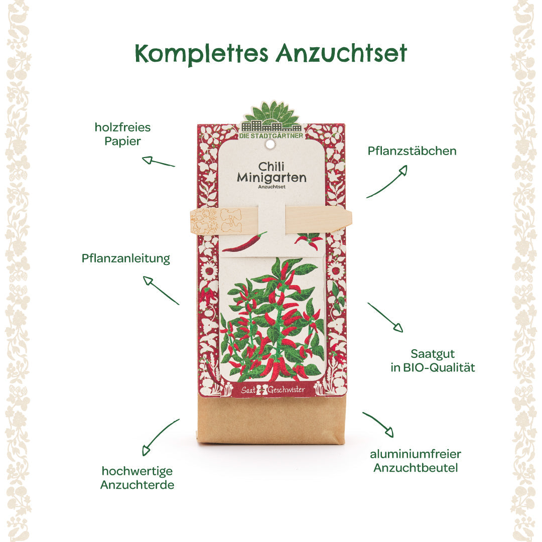 Anzuchtset – Minigarten BIO-Chili 