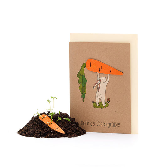 Osterkarte "Möhrige Grüße" 