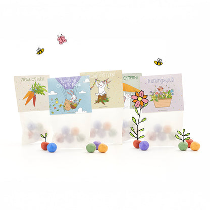 10x5 Blumenmurmeln im Tütchen – Osterdesign 