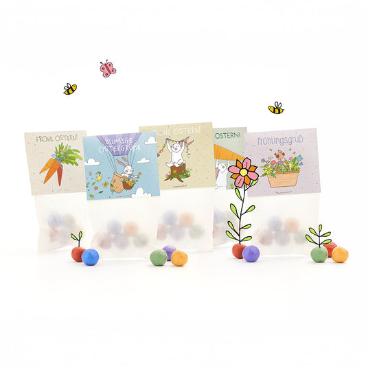 10x5 Blumenmurmeln im Tütchen – Osterdesign 