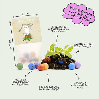 10x5 Blumenmurmeln im Tütchen "Osterhase" 