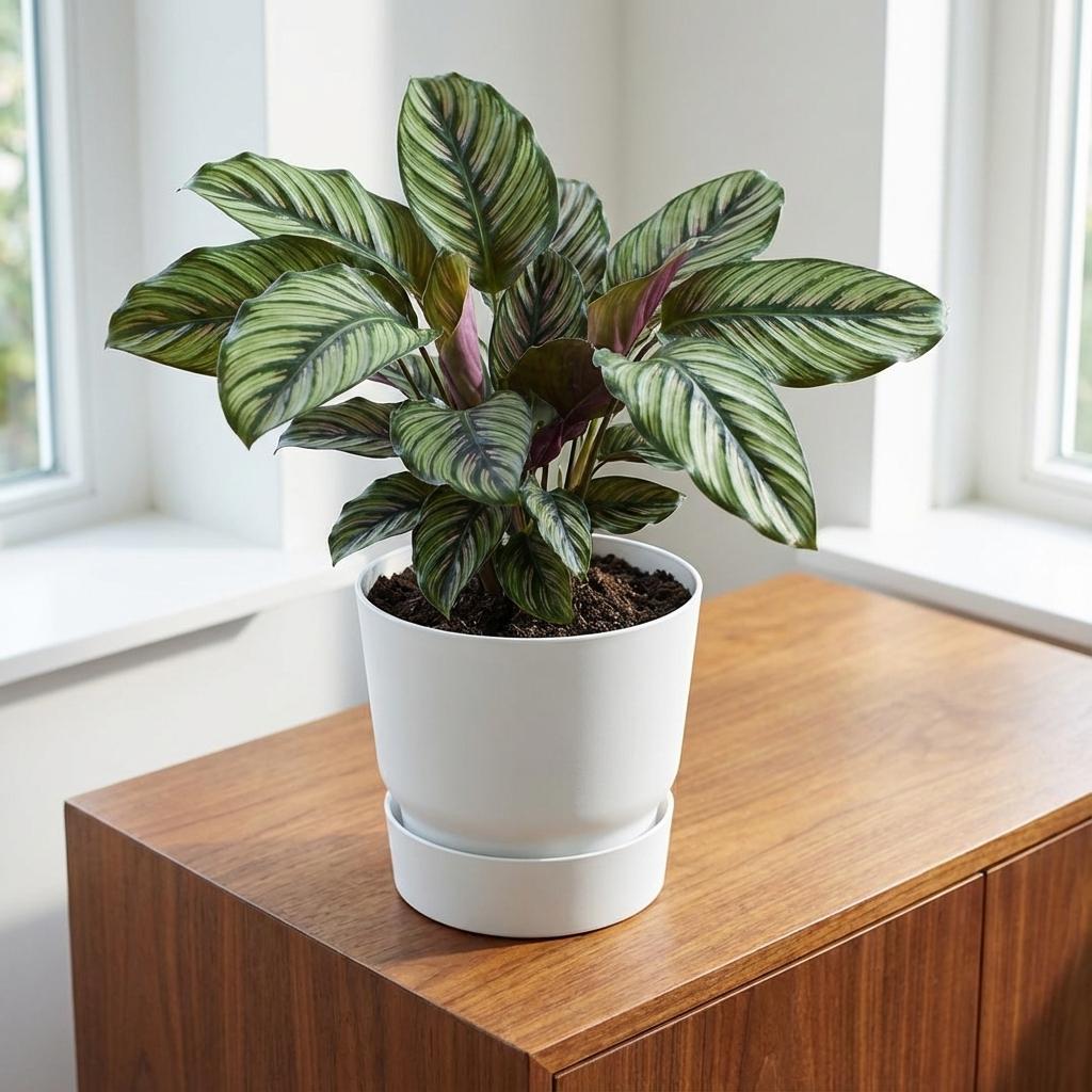 Pflanztopf Greenville Round Weiß – D20cm x H18cm – Moderner Blumentopf mit Wasserspeicher – Für Innen & Außen – Aus recyceltem Kunststoff – Mattweiß 