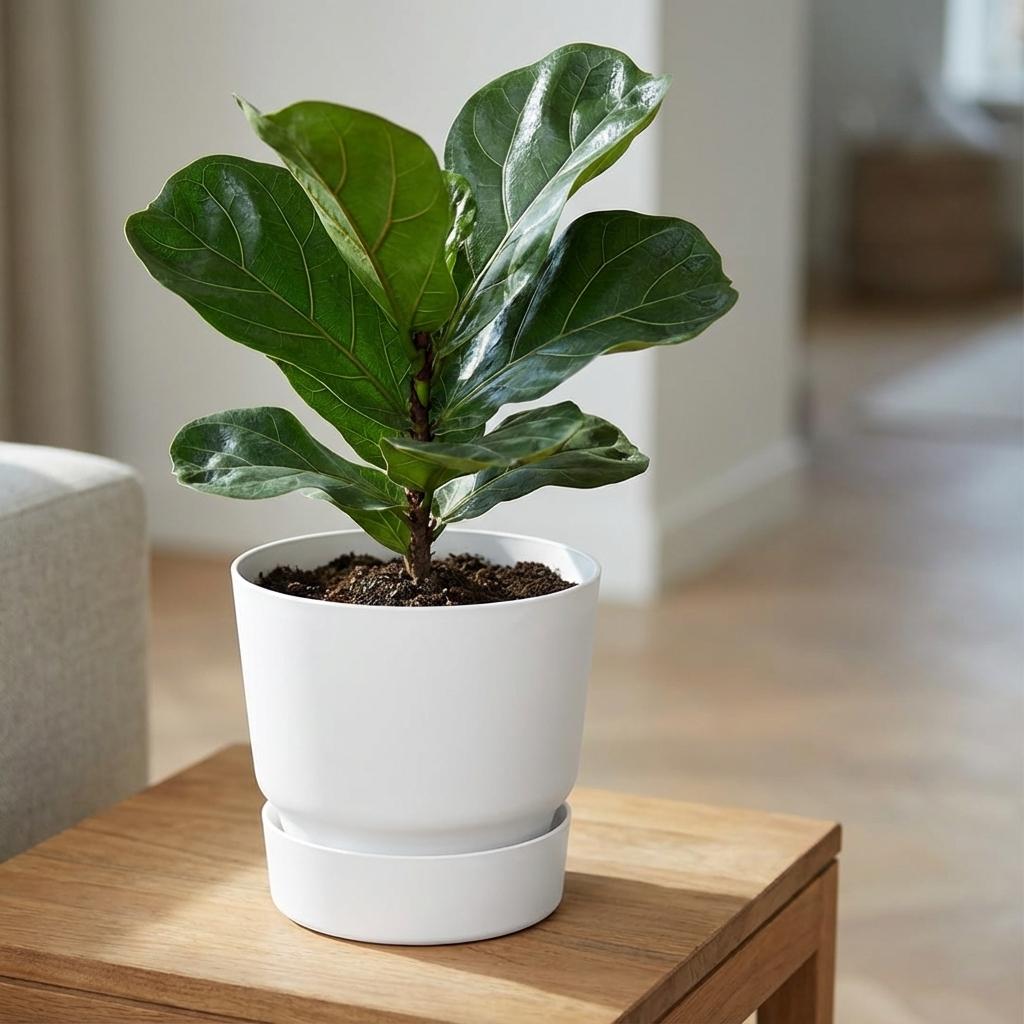 Pflanztopf Greenville Round Weiß – D20cm x H18cm – Moderner Blumentopf mit Wasserspeicher – Für Innen & Außen – Aus recyceltem Kunststoff – Mattweiß 