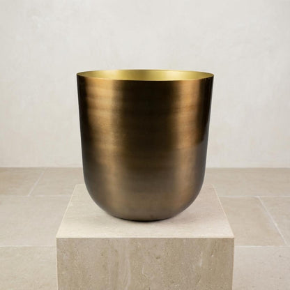 Pflanztopf Mayk Gold – D20cm x H22cm – eleganter Blumentopf mit Bronze-Gold-Optik – dekorativer Übertopf für Zimmerpflanzen Wohnzimmer & Büro 