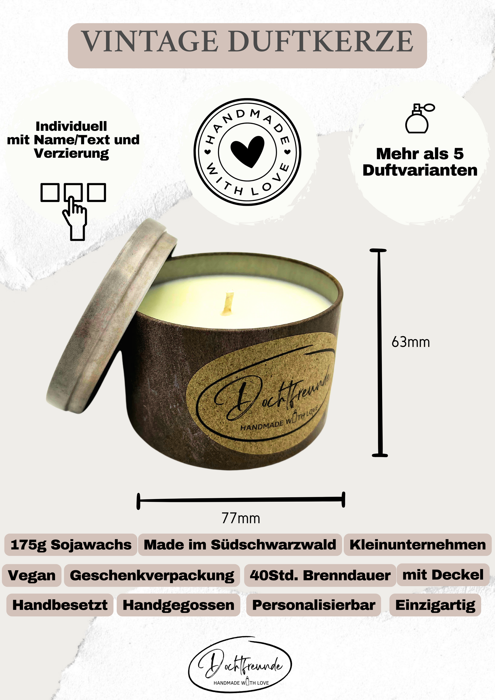 Sternzeichen Waage Duftkerze - Handgemachte Sojawachs-Kerze - Personalisiertes Astrologie-Geschenk 