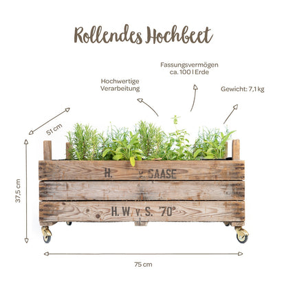 Rollendes Hochbeet aus Zwiebelsieben 