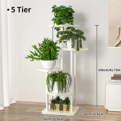Pflanzenregal Metall schwarz mit 6/7/8 Ebenen – Blumenständer Eisen Pflanzständer für drinnen & draußen – Pflanzenhalter Regal für Garten, Balkon & Wohnzimmer 