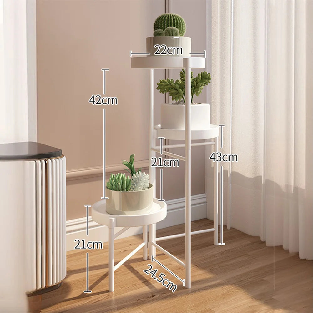 Foldable Corner Plant Stand Indoor Outdoor Tiered Plant Shelf Foldable Flower Holder Display Rack for Garden Patio Balcony 