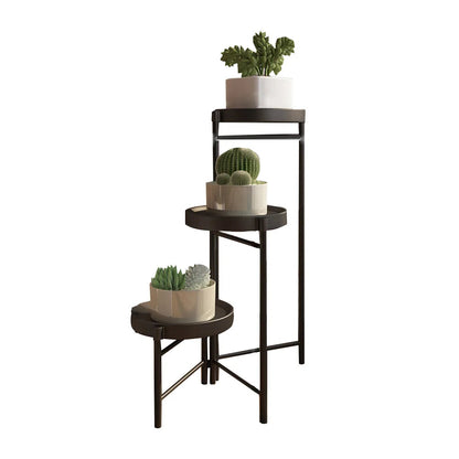 Foldable Corner Plant Stand Indoor Outdoor Tiered Plant Shelf Foldable Flower Holder Display Rack for Garden Patio Balcony 