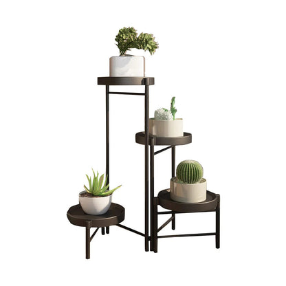 Foldable Corner Plant Stand Indoor Outdoor Tiered Plant Shelf Foldable Flower Holder Display Rack for Garden Patio Balcony 