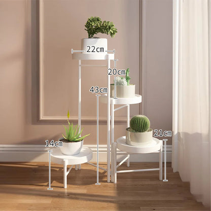 Foldable Corner Plant Stand Indoor Outdoor Tiered Plant Shelf Foldable Flower Holder Display Rack for Garden Patio Balcony 