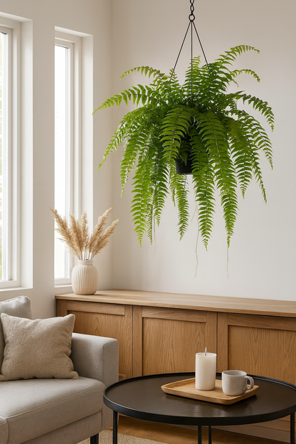 Schwertfarn Nephrolepis 'Macho' – XXL Zimmerpflanze – 100cm hoch – Ø20cm – Luftreinigend & Pflegeleicht – Für Wohnzimmer & Büro 